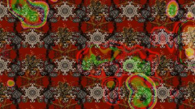 Raster illüstrasyonu. Kırmızı ve kahverengi renkte yaprakları olan yabani çiçekler. Eskiz arkaplan modeli. Suluboya, elle çizilmiş.