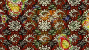 Çizim kalıbı. Ultraviyole kumaş deseni. Raster illüstrasyonu. Organik motif arkaplanı.