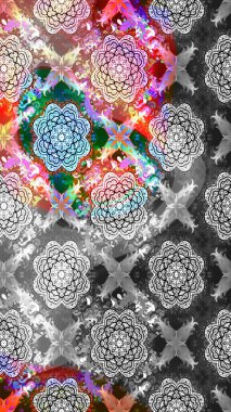 Raster Illustrasyon 'daki Çiçek Deseni' nin son moda çizimi. Renkli Yaz Temalı eskiz kalıbı. Güzel kumaş deseni. Düz Çiçek Elementleri Tasarımı.