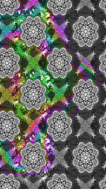 Elle boyanmış suluboya resim çizimleri, çiçekler ve bitkiler. Yeşil ve gri renkte çiçekler.