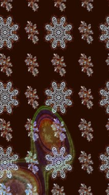 Tekstil, kumaş, kapaklar, duvar kağıtları, baskı, naylon, koleksiyon defteri, örgü, dekupaj için güzel bir eskiz. Küçük nötr ve kahverengi çiçeklerde oldukça eski bir besin torbası deseni..