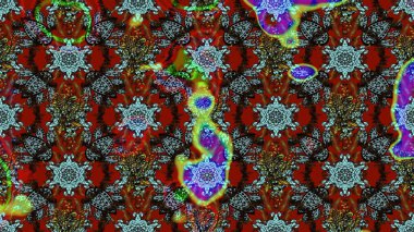 Kahverengi ve kırmızı renklerde sevimli çiçekler. Moda baskısı, albüm, ambalaj kağıdı ve duvar kağıdı için zarif dekoratif süslemeler. Küçük çiçekli basit bir çiçek çizimi. Raster illüstrasyonu.