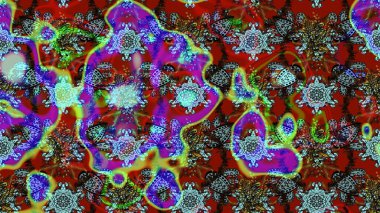 Düz Çiçek Elementleri Tasarımı. Eskiz klasiği. Renkli Bahar Teması eskiz kalıbı. Raster Şirin kumaş deseni.