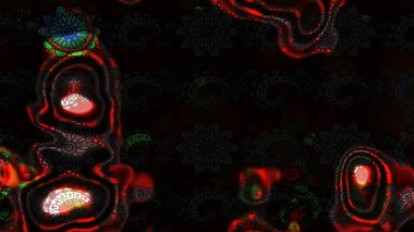 Siyah ve gri renkli çiçekler. Raster illüstrasyonunda çiçek deseni çizimi.