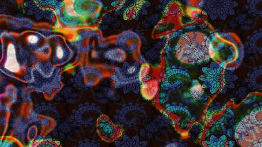 Raster suluboya çiçek deseni, narin çiçekler, gri ve kahverengi çiçekler, tebrik kartı şablonu. Raster Güzel kumaş deseni.