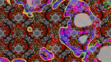 Suluboya, elle çizilmiş. Eskiz arkaplan modeli. Raster illüstrasyonu. Kahverengi ve gri yapraklı yabani çiçekler.