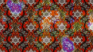 Eskiz arkaplan modeli. Raster - stok. Yapraklı çiçekler ve papatya çiçekleri kahverengi ve gri renklerde.