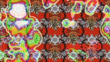 Küçük çiçekte hoş bir çiçek deseni var. Çiçeksel elementlerle süslenmiş zarif raster dokusu. Parlak çiçekli kırmızı ve gri renkler üzerine soyut çizim deseni.