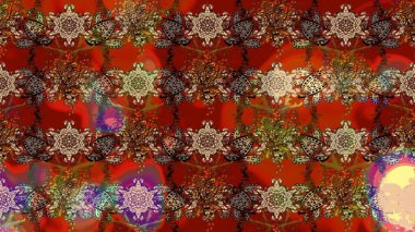 Küçük çiçekte güzel bir desen. Küçük renkli çiçekler. Kırmızı ve kahverengi çiçekli bahar çiçekleri. Moda baskıları için zarif bir şablon. Motley illüstrasyonu.