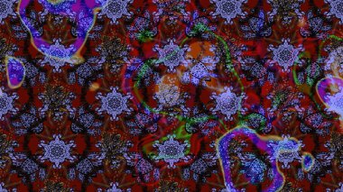 Düz Çiçek Elementleri Tasarımı. Çiçeksel fantezi tasarımı ve parlak bir arka plan çizimi. Renkli Bahar Teması çizim şablonu.