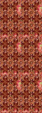 Soyut çiçek çizim kalıbı arka planı. Kırmızı ve kahverengi renklerde. Raster illüstrasyonu. Küçük çiçekteki sevimli çiçek deseni. Raster deseni.