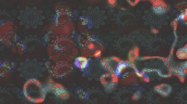 Şirin çiçek elementleri. Robot resim. Raster illüstrasyonu. Kahverengi ve gri renkte çiçekler.