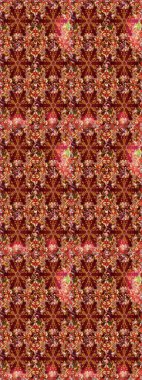 Soyut çiçek çizim kalıbı arka planı. Kırmızı ve kahverengi renklerde. Raster illüstrasyonu. Küçük çiçekteki sevimli çiçek deseni. Raster deseni.