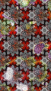 Suluboya tarzında gri ve kahverengi renkte çiçekler. Çiçek izi. Suluboya çizim deseni.