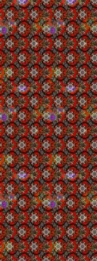 Çiçeksel elementlerle süslenmiş zarif raster dokusu. Parlak çiçekli kahverengi ve kırmızı renkler üzerine soyut çizim deseni. Küçük çiçekte şirin bir çiçek deseni var..