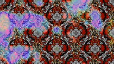 El çizimi Raster çizimi. Çizim çiçek deseni duvar kağıdı, web sitesi arka planı, ambalaj kağıdı, davetiye, broşür, afiş veya web sitesi için kullanılabilir. Parlak elementlerin.