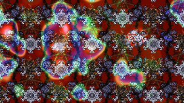 Düz Çiçek Elementleri Tasarımı. Renkli Yaz Temalı eskiz kalıbı. Raster illüstrasyonundaki çiçek desenli çizim. Kahverengi ve kırmızı renkte çiçekler.