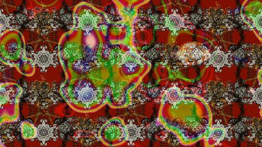 Küçük kırmızı ve kahverengi çiçeklerle oldukça eski bir besin torbası deseni. Tekstil, kumaş, kapaklar, duvar kağıtları, baskı, paket, koleksiyon defteri, örgü, dekupaj için çiçek arkaplanı..