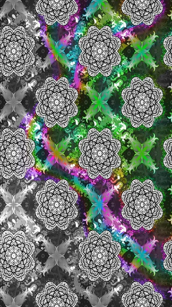 Eski usul küçük çiçekli şirin bir eskiz deseni. Moda arka planında parlak buketler. Kumaş, duvar kağıdı ve kağıt üzerine baskı yapmak için gelişen arka plan. Raster illüstrasyonu.