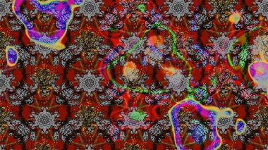 Kumaş desenli papatya çiçeği detayı. Gri ve kahverengi renkte çiçekler.