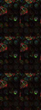 Raster illüstrasyonundaki çiçek desenli çizim. Siyah ve gri renkli çiçekler. Renkli Bahar Teması eskiz kalıbı. Düz Çiçek Elementleri Tasarımı.