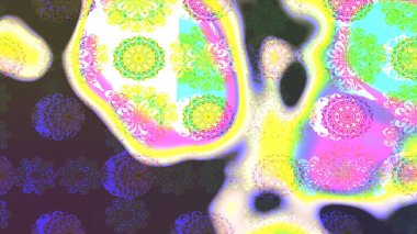 Yumuşak, yaz çiçekli arka plan. Çiçekli karalama şeklinde Raster çiçek deseni. Yeşil renkte çiçekler.