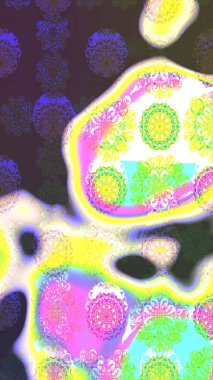 Yumuşak, yaz çiçekli arka plan. Çiçekli karalama şeklinde Raster çiçek deseni. Yeşil renkte çiçekler.