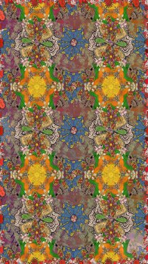 Colour Summer Theme sketch pattern Background. Flat Flower Elements Design. Trendy sketch Floral Pattern In Raster illustration. Beautiful fabric pattern.