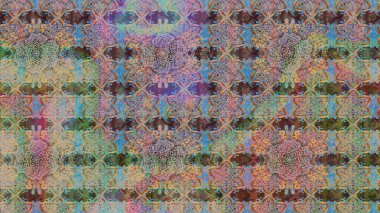 Raster illüstrasyonundaki çiçek desenli çizim. Düz Çiçek Elementleri Tasarımı. Renkli Bahar Teması eskiz kalıbı. Kahverengi renkte çiçekler.