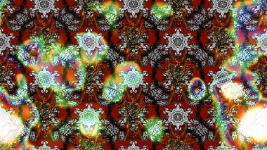 Üzerinde gri ve kahverengi renkte karalamalar olan çiçek desenleri çiz. Raster illüstrasyonu.