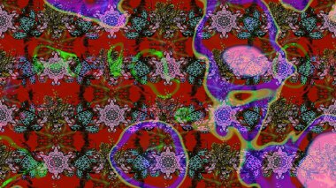 Organik elementler. Raster deseni. Botanik çizim kalıbı. Suluboya etkisi.