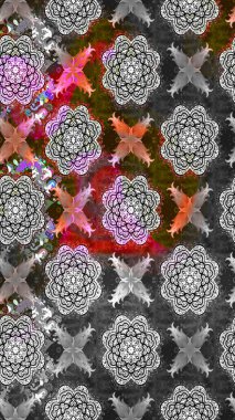 Gri ve kahverengi renkli çiçekler. Raster illüstrasyonunda çiçek deseni çizimi.