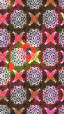 Tarafsız ve kahverengi renklerde geleneksel halk çiçekleri. Tekstil tasarımı için. Üzerinde gelincikler ve vadi zambakları olan renkli çiçek desenli nakış..