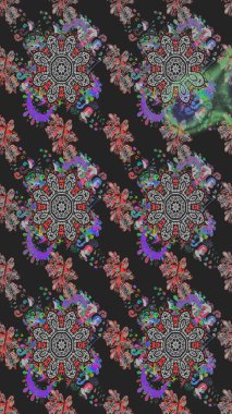 Motley illüstrasyonu. Moda baskıları için zarif bir şablon. Çiçekli bahar çiçekleri. Küçük renkli çiçekler. Küçük çiçekte şirin desenler.