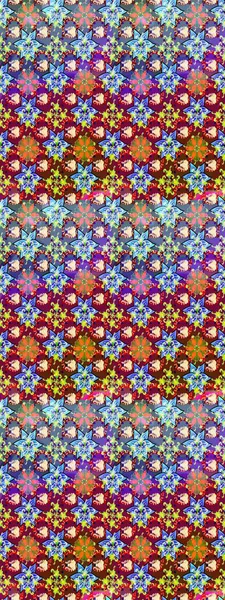 Elle boyanmış suluboya resim çizimleri, çiçekler ve bitkiler. Kırmızı ve mavi renkte çiçekler.