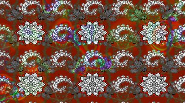 Küçük çiçekteki sevimli çiçek deseni. Tony 'nin kumaş kalıbını çiz. Modaya uygun kumaş deseni. Raster illüstrasyonu.