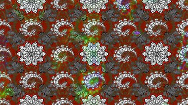 Güzel karalamalı çiçek desenli çizim. Güzel kumaş deseni. Raster illüstrasyonu. Küçük çiçekte sevimli çiçek deseni var..