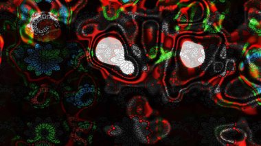 Düz Çiçek Elementleri Tasarımı. Siyah ve gri renkli çiçekler. Raster Illustrasyon 'daki Çiçek Deseni' nin son moda çizimi. Renkli Yaz Teması çizim şablonu.