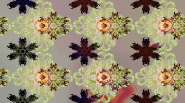 Renkli Bahar Teması eskiz kalıbı. Düz Çiçek Elementleri Tasarımı. Çiçek deseni. Chichi 'nin kumaş kalıbını çiz. Raster illüstrasyonu.