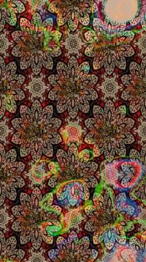 Küçük çiçekteki sevimli çiçek deseni. Bej ve kahverengi renkte çiçekler.