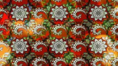 Çiçekler suluboya tarzında kırmızı ve kahverengi renklerde. Raster illüstrasyonunda çiçek deseni çizimi.