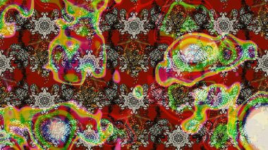 Renkli Bahar Teması eskiz kalıbı. Çiçekli çizim şekli. Kahverengi ve kırmızı renkte çiçekler. Düz Çiçek Elementleri Tasarımı.