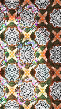 Gray and neutral on gray and neutral. 1950s-1960s motifs. Retro textile design collection. Abstract sketch raster pattern with hand drawn floral elements. Silk scarf with blooming flowers.