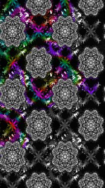 Raster düz çiçek çizim deseni. Hediye ambalaj kağıdı, tebrik kartları, posterler ve pankart tasarımı. Siyah ve gri renkte çiçekler.