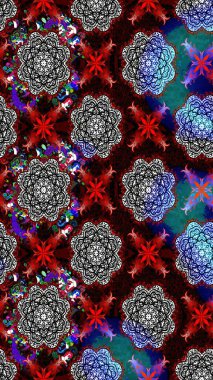 Renkli Bahar Teması eskiz kalıbı. Raster. Düz Çiçek Elementleri Tasarımı.