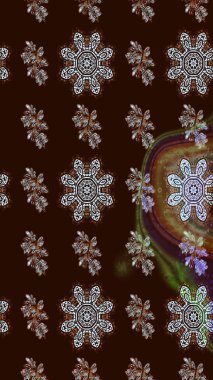 Floral sketch pattern background. Flowers on neutral and brown colors. Flat Flower Elements Design Raster illustration. Colour Spring Theme sketch pattern Background.