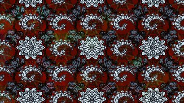 El çizimi. Çiçekli eskiz deseni. Siyah ve kahverengi renkte çiçekler. Suluboya çizimi.