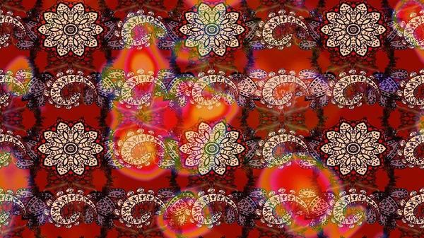 Raster illüstrasyonu. Çizim kalıbı. Ultraviyole kumaş deseni. Organik motif arkaplanı.