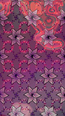 Çiçek deseni. Chichi 'nin kumaş kalıbını çiz. Düz Çiçek Elementleri Tasarımı. Renkli Bahar Teması eskiz kalıbı. Raster illüstrasyonu.