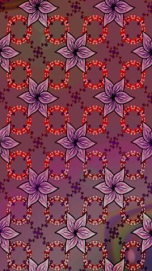 Kahverengi çiçekli eskiz deseni, suluboya çiçek deseni, sevimli çiçek, duvar kağıdı, kart veya kumaş için fayanslı. Raster - stok.